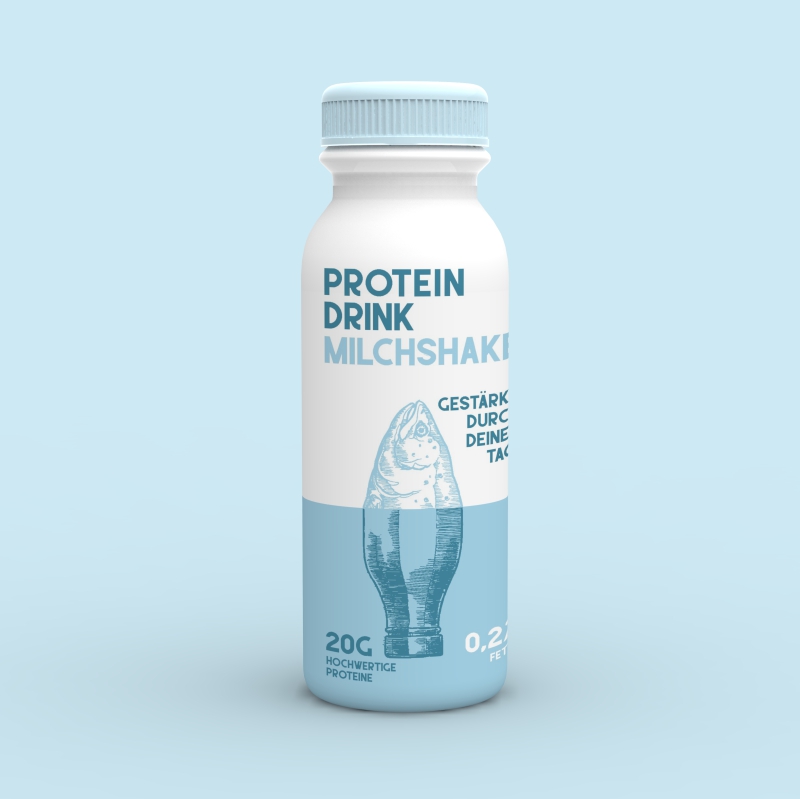 Protein Drink - Produktrendering der Geschmacksrichtung Milkshake